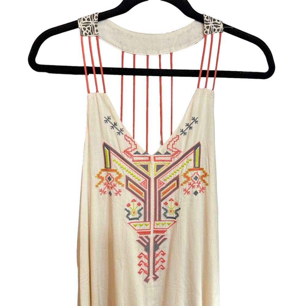 NWOT Flying Tomato Dress Cream Embroidered Mini Boho Western Festival Country SM - Picture 2 of 7